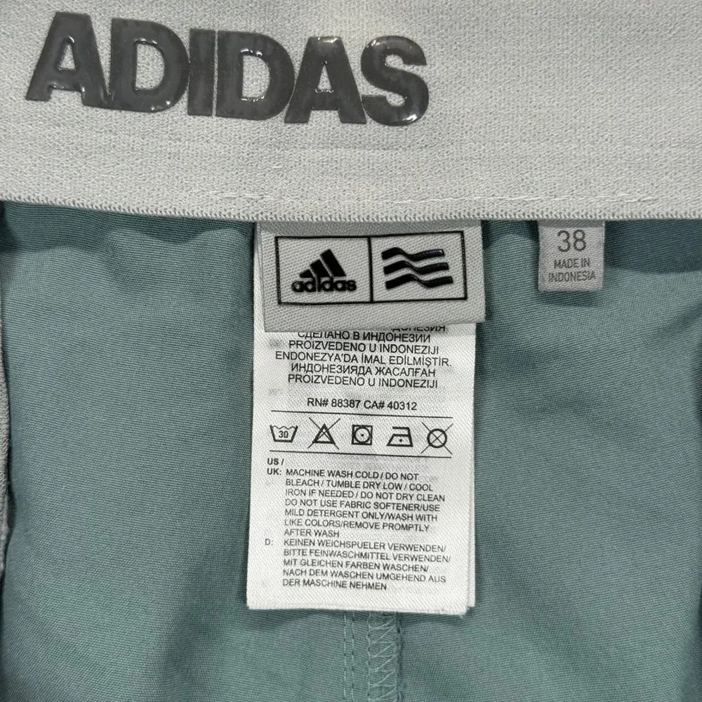 Adidas Golf Shorts Bird Print Casual Athletic Blue Green Mens Size 38‎